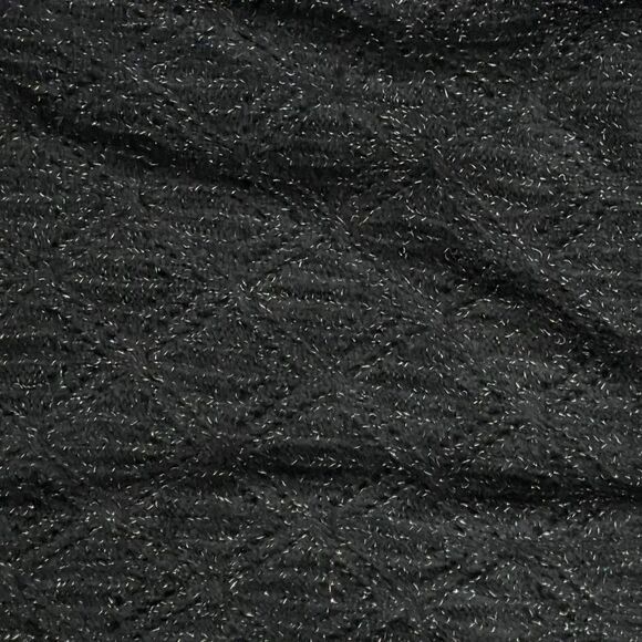 OLD NAVY Ruffle-Trim Pointelle-Knit Sweater Size XL in Black Jack Shimmer - Picture 7 of 7